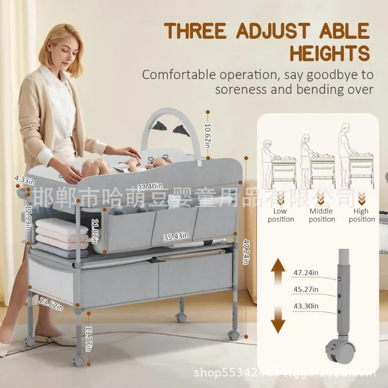 

Столик для ухода за кроваткой, удобный складной, многофункциональный, простой, прикосновеющий к прикосновению и передвижной