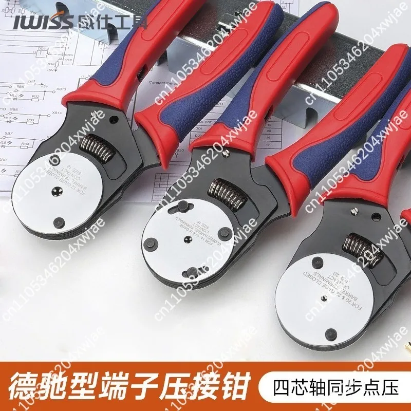 IWS-16/38 Ratchet Terminal Crimper Multifunctional Cold Crimp Pliers Fit OT UTBare Connectors Electrical Wire Pressing Hand Tool