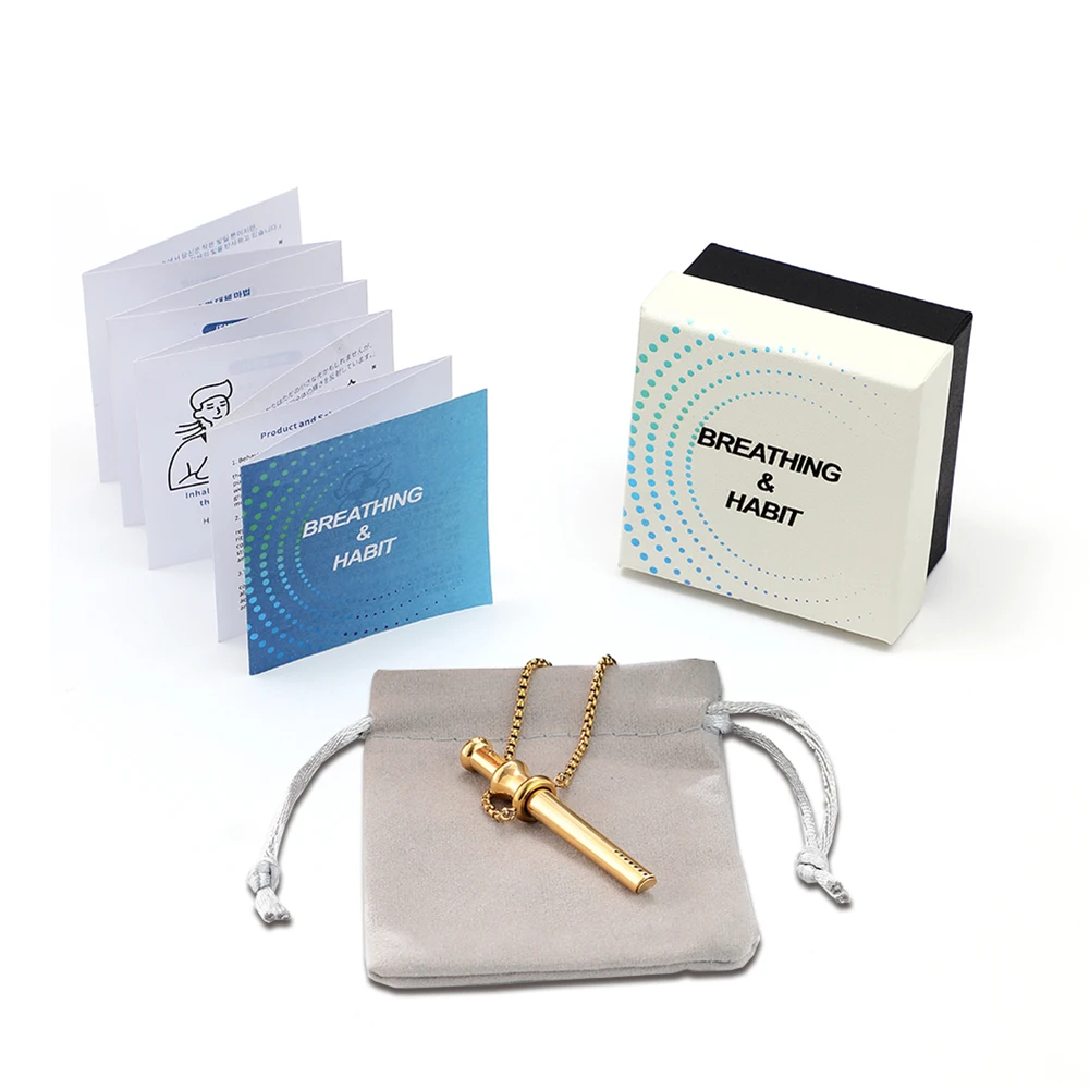 التنفس المقاومة صافرة قلادة الفولاذ المقاوم للصدأ التأمل صافرة قلادة Mindful التنفس قلادة التأمل مجوهرات #2