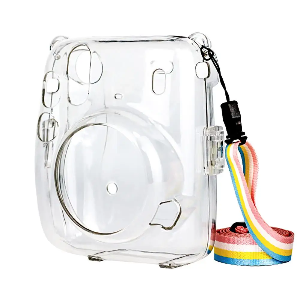 

3-in-1 Crystal for camera Case with Shoulder Strap for Instax Mini 11/9/8 - Protective PVC Cover & Storage Bag