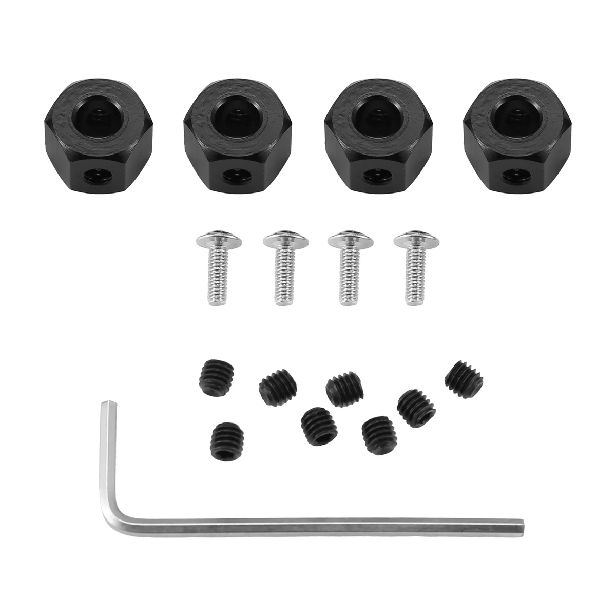 

A17I 4PCS 5mm to 12mm Metal Combiner Wheel Hub Hex Adapter for D12 C14 C24 C34 MN D90 D91 MN99S RC Car Upgrade Parts,
