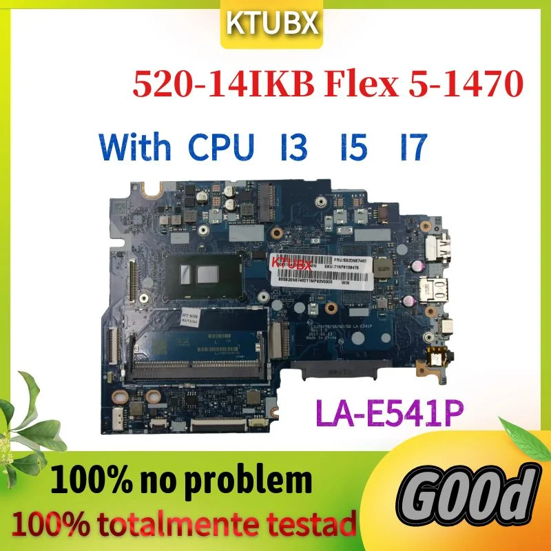 LA-E541P.For Lenovo Yoga 520-14IKB Flex 5-1470 Laptop Motherboard
