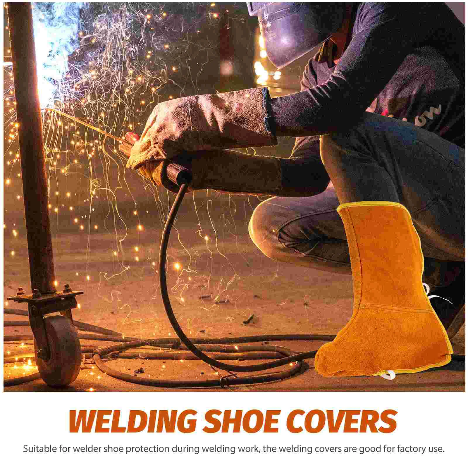 2 Pcs Welder Protective Footwear Gel Machine Welding Boot Cover for Men Gaiters Safety Shoe Covers Case Work