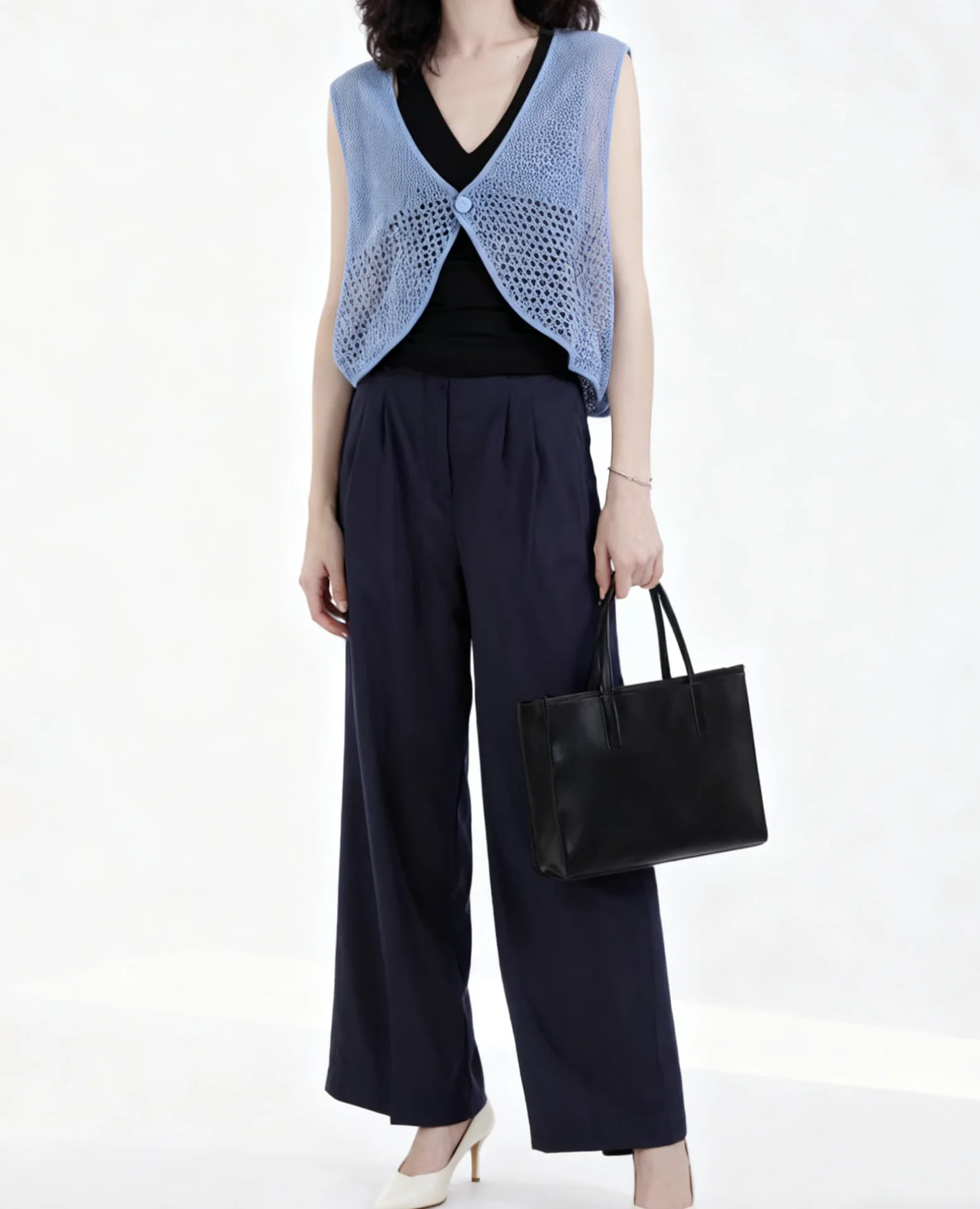 

Vests Waistcoats Thin Womens Old Money Summer Slim-Fitting Knitted Chic Openwork Lightweight Lovely Ulzzang Feminine Youthful OL