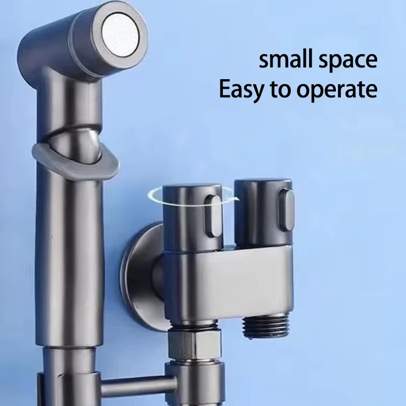 Bidet Sprayer for Toilet Dual Control Wall Mount Handheld Shattaf with Hose Multi-Purpose Cleaning Gun for Feminine Wash