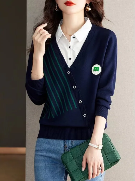 

Женский облегающий вязаный свитер-топ с длинным рукавом, скрывающий живот, для молодежного образа, базовый слой, повседневный стиль