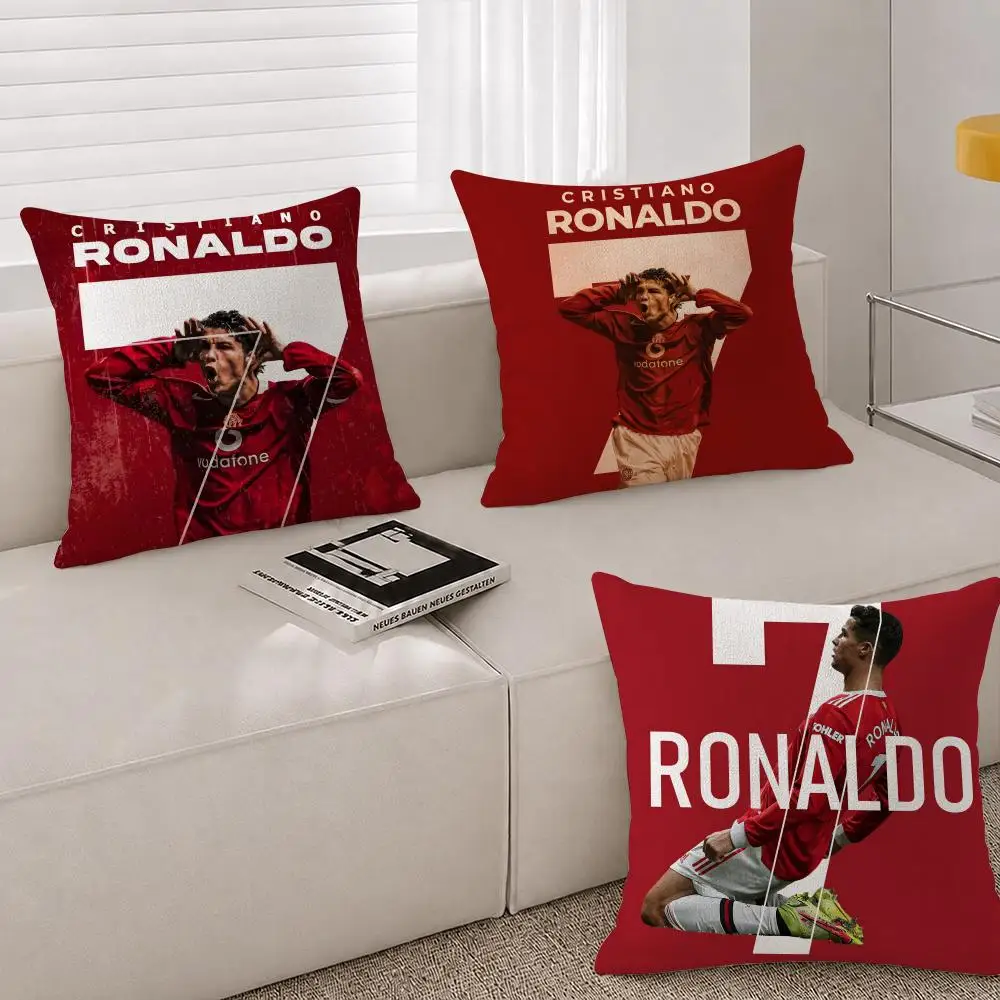 Sports C-Cristiano R-Ronaldo Cushion Cover Natural Linen Breathable Cushion Covers Sofa Bedroom Decor Pillowcase