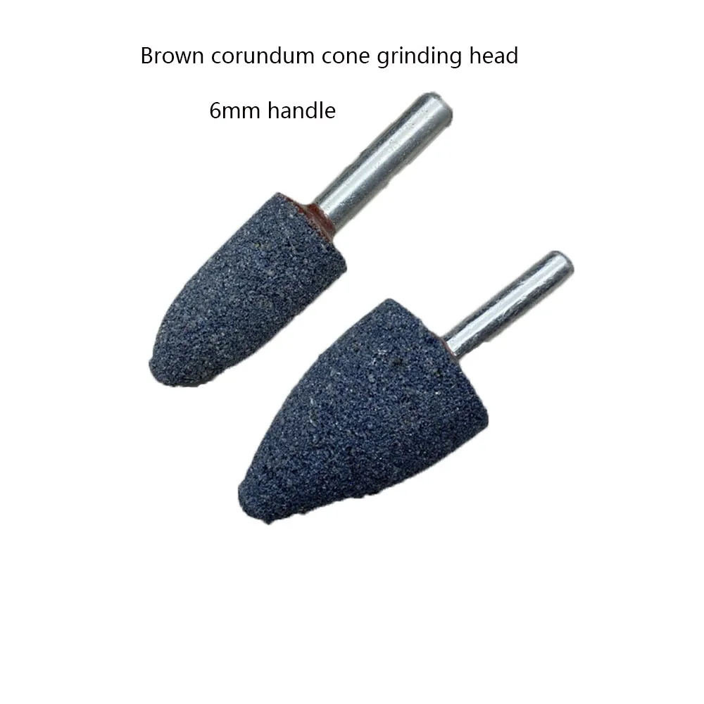 

5 Pcs 6mm handle cone 20-30mm grinding head diameter ceramic grinding wheel grinding head brown corundum flint powder metal die-