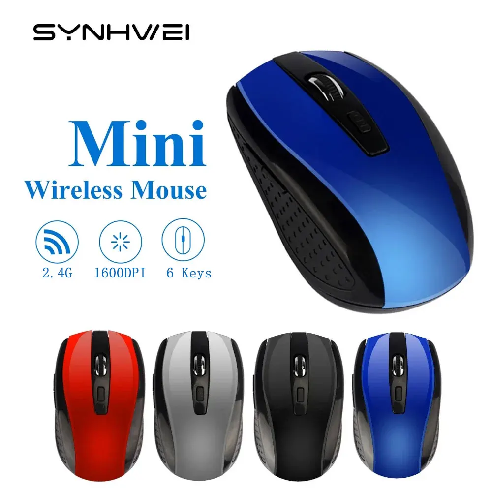 Wireless Mouse 2.4G USB Computer Silent Mouse Compact Optical Cordless Mouse 6 Buttons Mini Mice for PC Laptop Windows Mac Linux