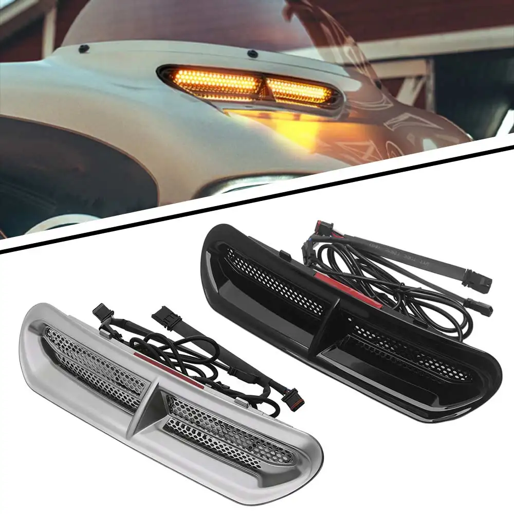 

Motorcycle Accessories LED Vent Trim Turn Light With Flow Signal For Harley Touring Electra Glide Ultra Limited FLHTK 2014-2024