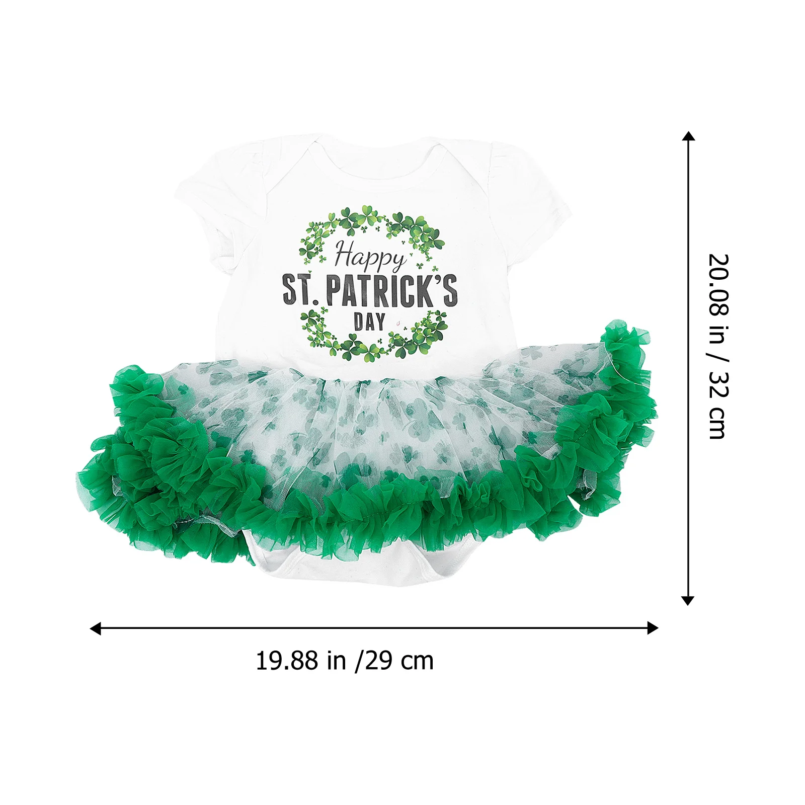 

1Set Cartoon Letter Jumpsuit for Baby Girls Lovely Clover Costume Skirt with Gauze Tutu Comfortable Breathable Party Dress St