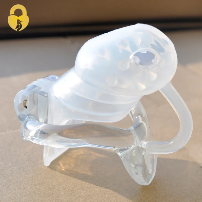 CHASTE BIRD-jaula de silicona con púas para pene, Dispositivo de Castidad con anillo de resina fijo, Juguetes sexuales para adultos, A362-1, HT v3
