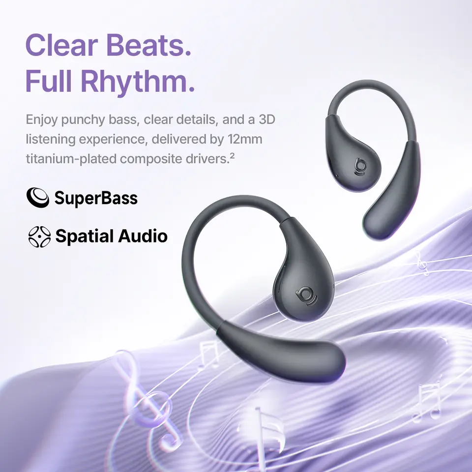 سماعات أذن رياضية لاسلكية Baseus Bowie MF1/Eli 15i بتقنية Bluetooth 5.4 وخطافات أذن وبطارية تدوم 60 ساعة - 5