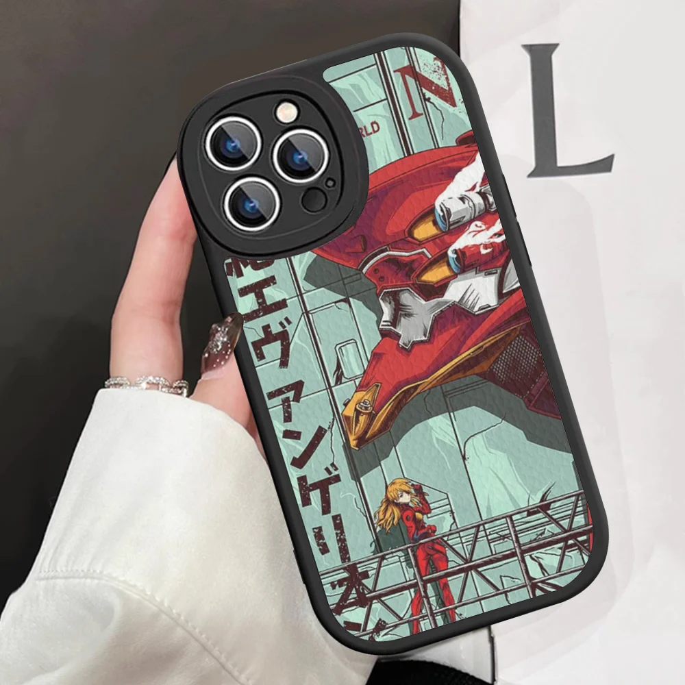 N-Neon G-Genesis E-Evangelion Phone Case Hard Leather For IPhone 16 15 14 13 12 Mini 11 14 Pro Max Xs X Xr 7 8 Plus Fundas