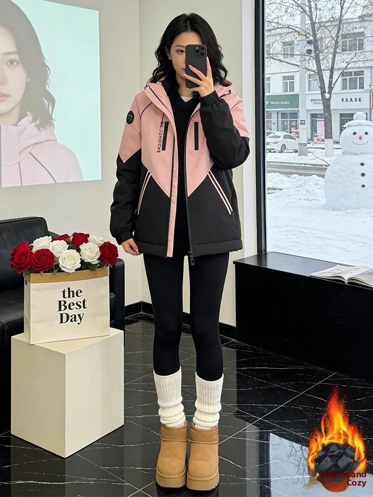 Ele Thiened Cotton Jaet Cappotto invernale da donna coreano Sle Giacca a vento da pendolarismo calda Stand Fit Fce Foderato Cerniera Cl...