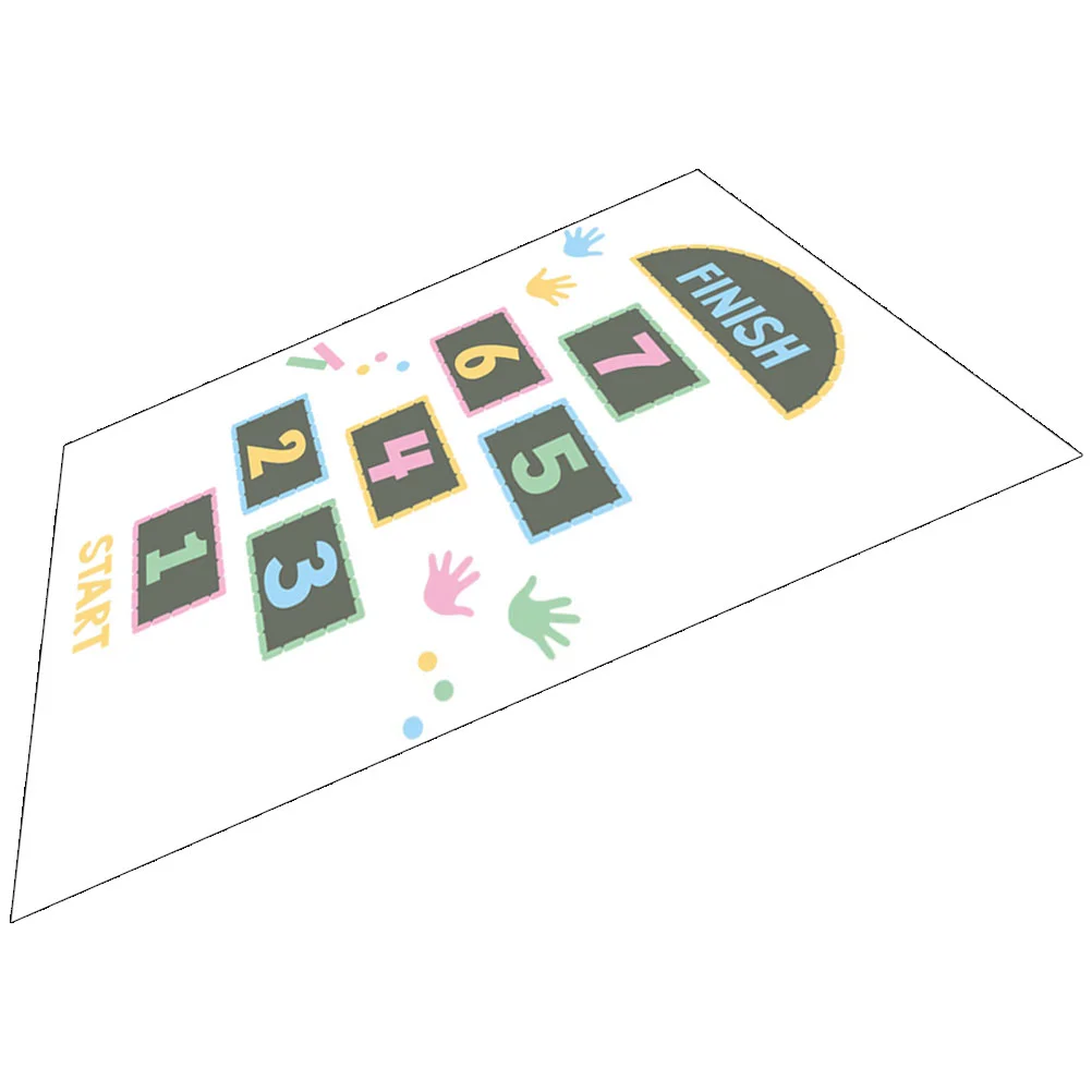 Hopscotch Floor Vision Lattice Decal Game Funny Sticker Toys Flooring for Kid Room Children's Number