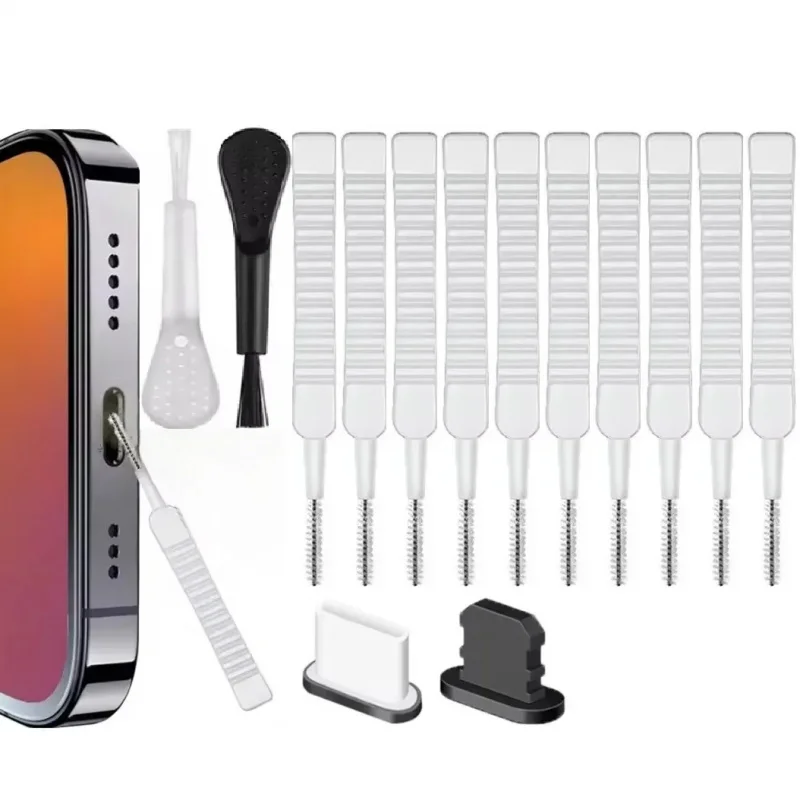 

Mobile Phone Speaker Charging Port Cleaning Set Dust Plug for iPhone 16 15 14 Earphones Clean Kit Brush for Samsung Xiaomi
