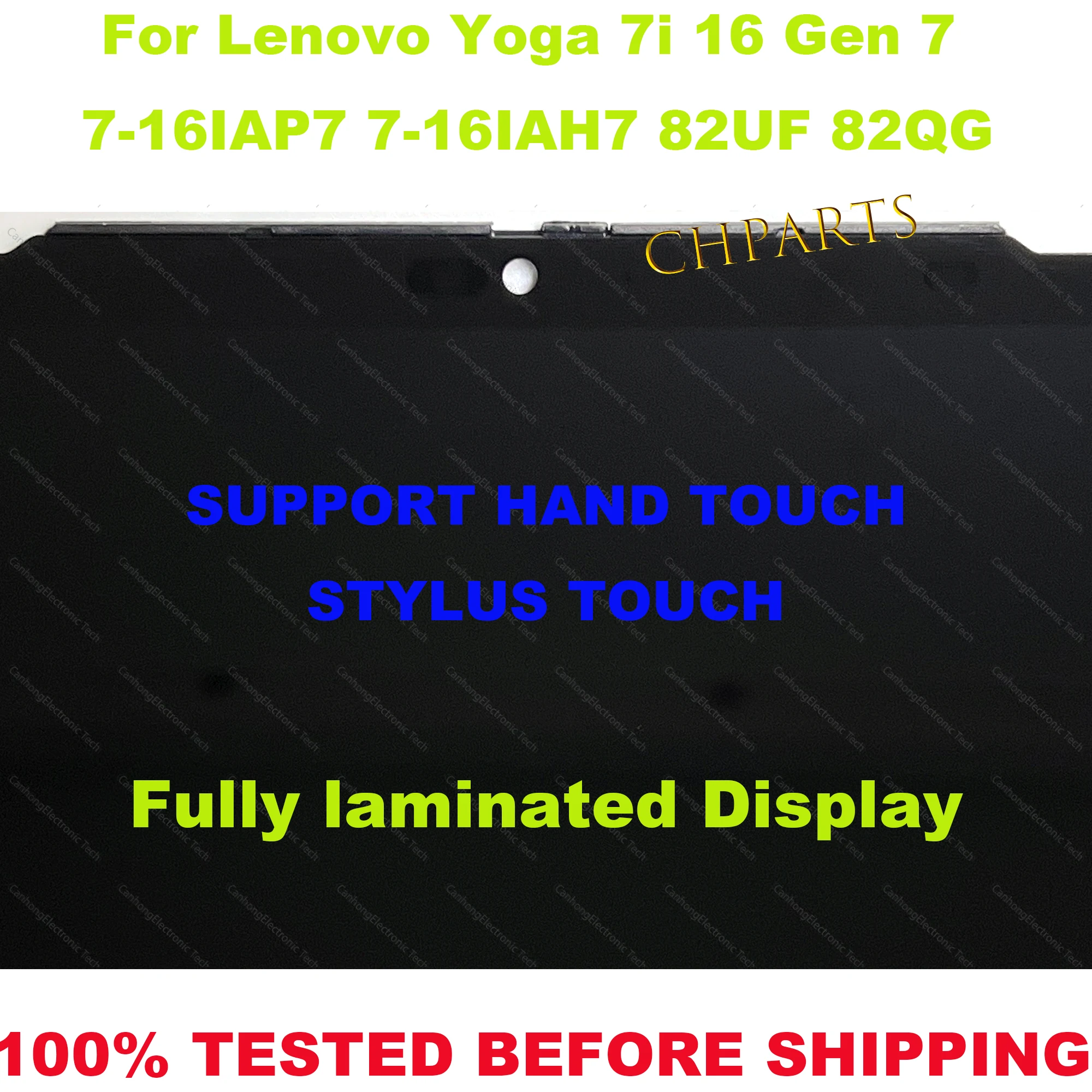 16-Inches LCD Touch Screen For Lenovo Yoga 7 16IAH7 Replacement Assembly 2560X1600