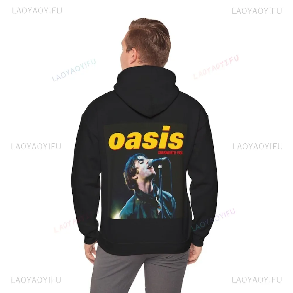 Oasis Knebworth 1996 Hoodie Vintage Rock Band Music Lover Sweatshirt Casual Fashion Loose Harajuku Long Sleeve Women Man Tops