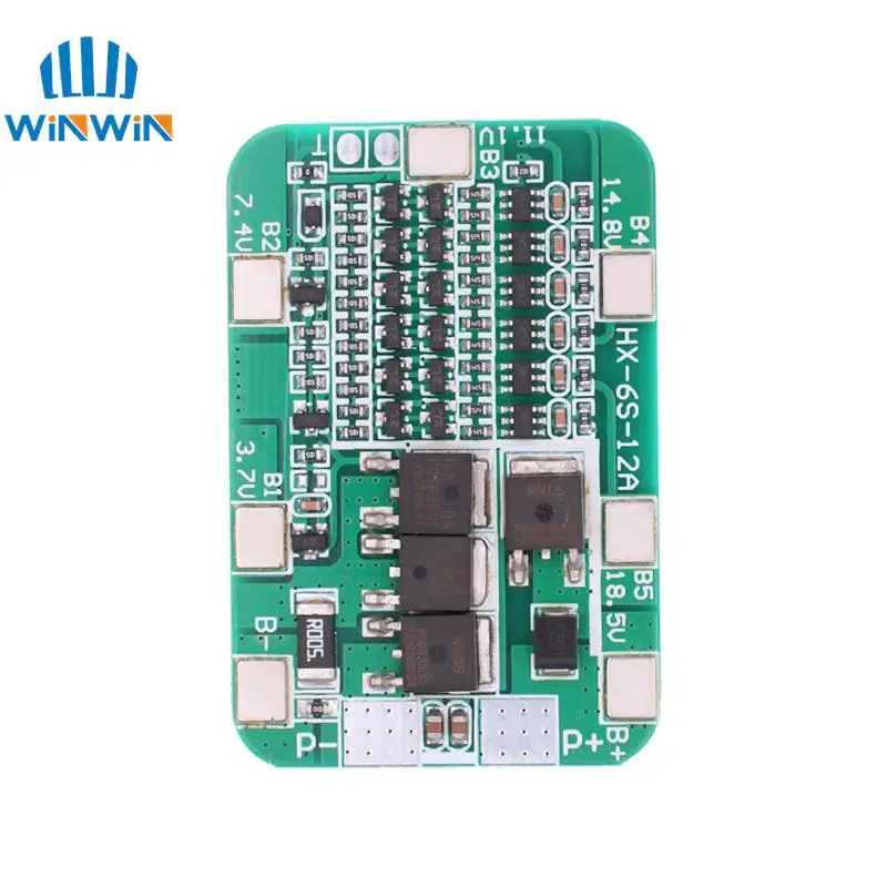 6S 15A 24V PCB BMS Protection Board for 6 Pack 18650 Li-ion Lithium Battery Cell Module DIY Kit