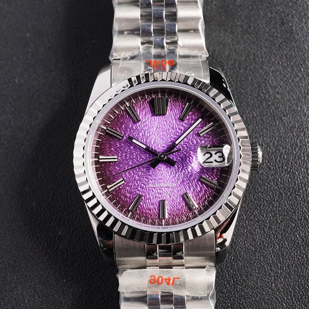 New Datejust Purple Automatic Watch 316L Stainless Steel Sapphire Glass with NH35 Movement Hot Selling Men's Watch