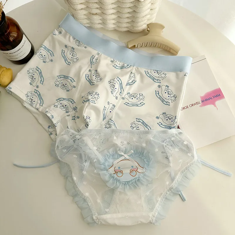 

Sanrio Cinnamoroll Kuromi Men's Women's Couple Underpants Print Sexy Lace Women Kawaii Fashion Sweet Anime Triangle Pants Gift