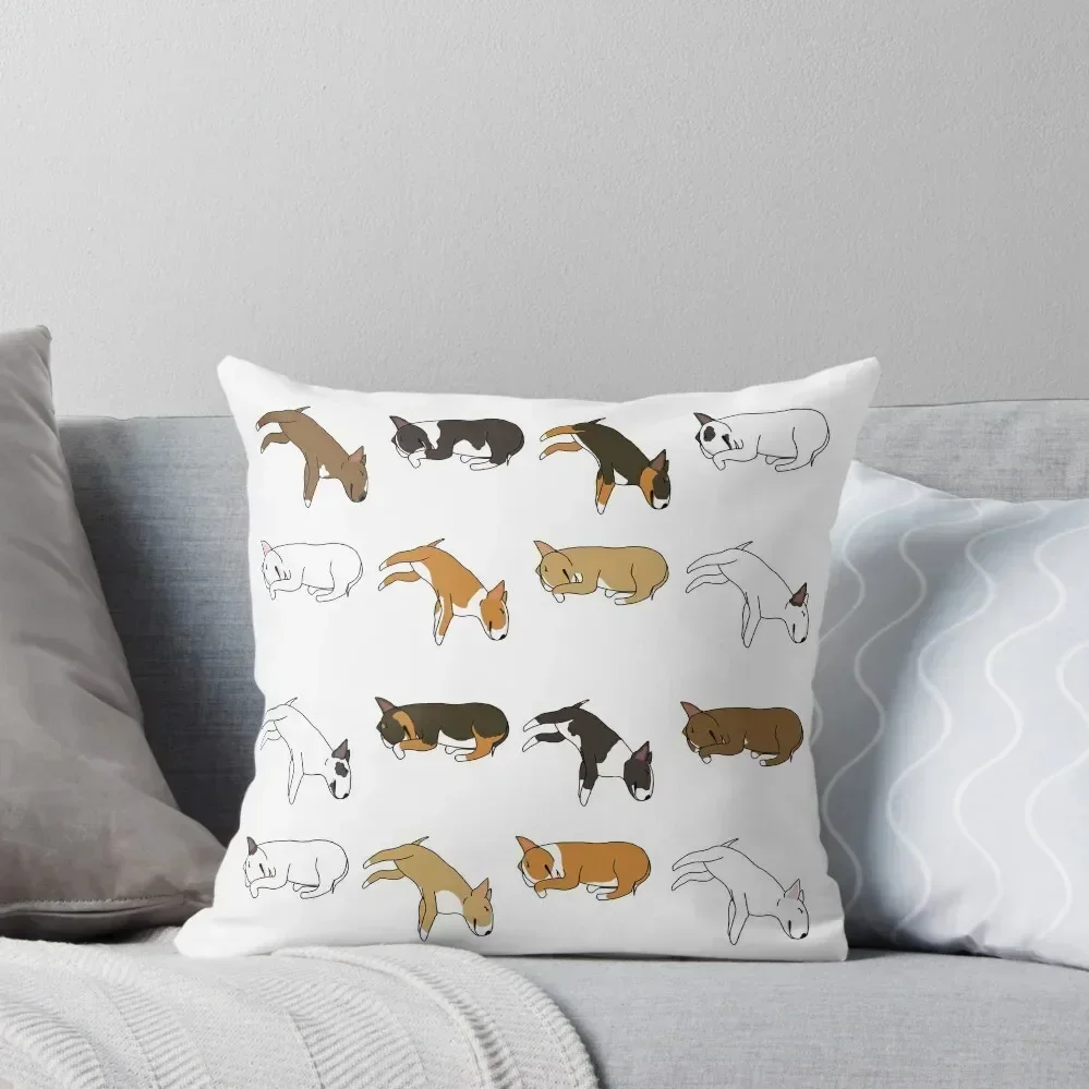 Lazy Bull Terrier - White Throw Pillow Christmas Pillowcase Pillow Decor Luxury Pillow Case