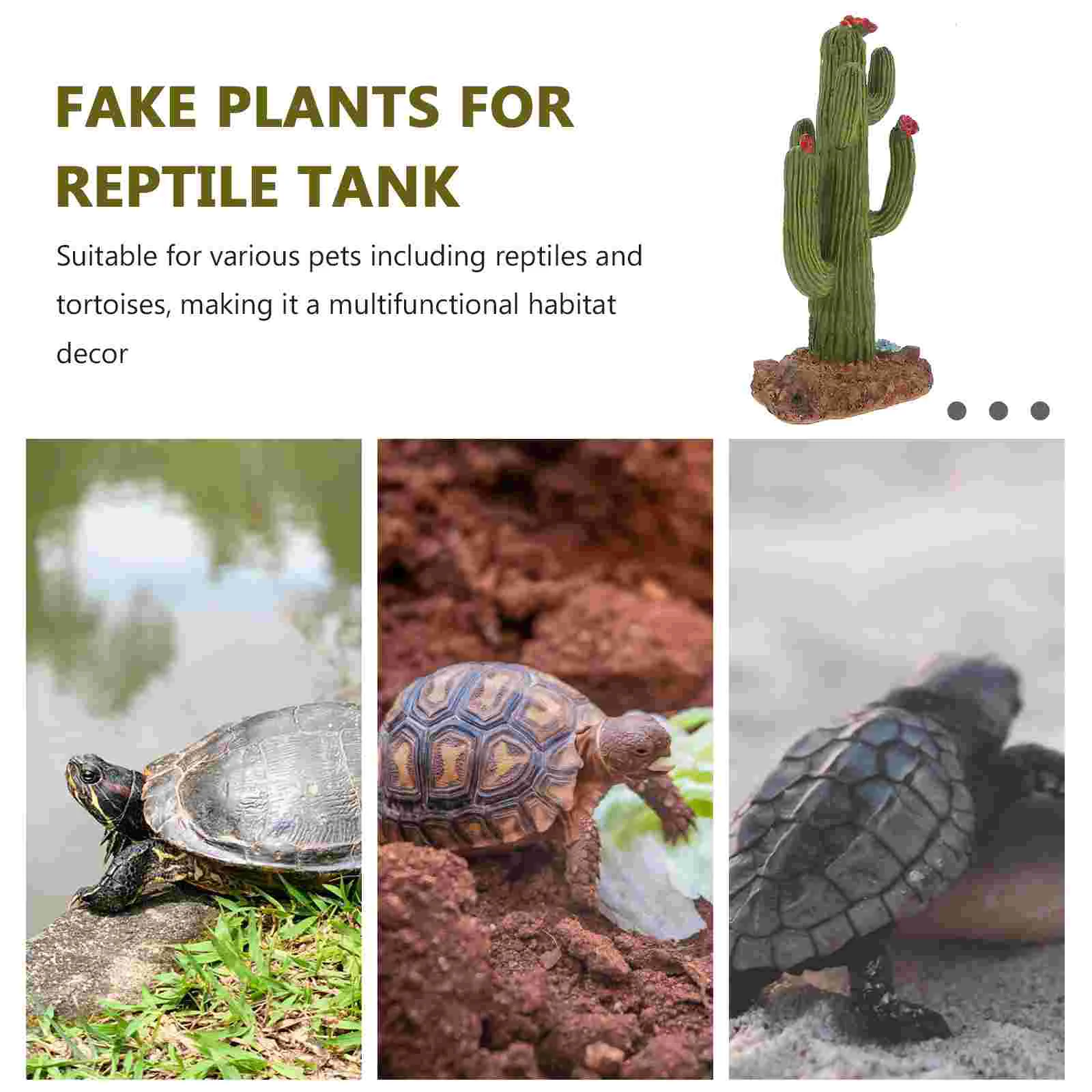 Landscaping Cactus Reptile Artificial Plants for Terrarium Tank Decoration Fake Reptiles