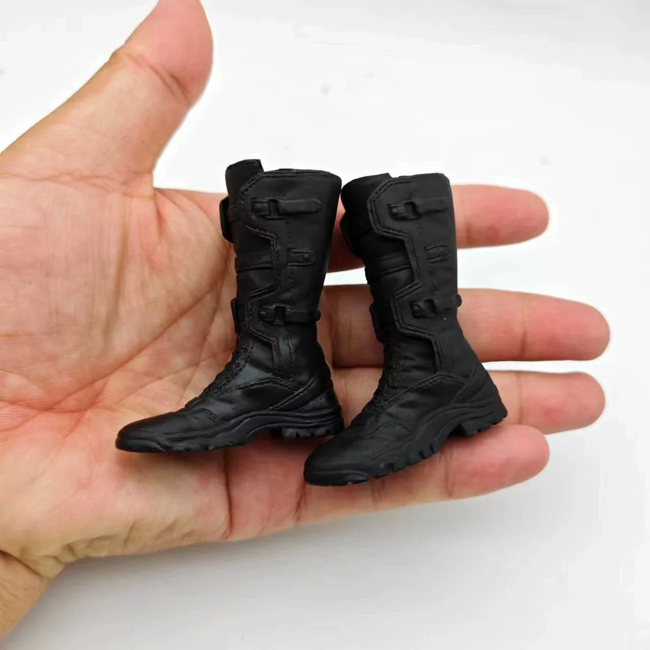 Preto 1/6 escala soldado masculino oco botas modelo inserção sapatos botas de combate for12 polegadas figura de ação boneca brinquedo