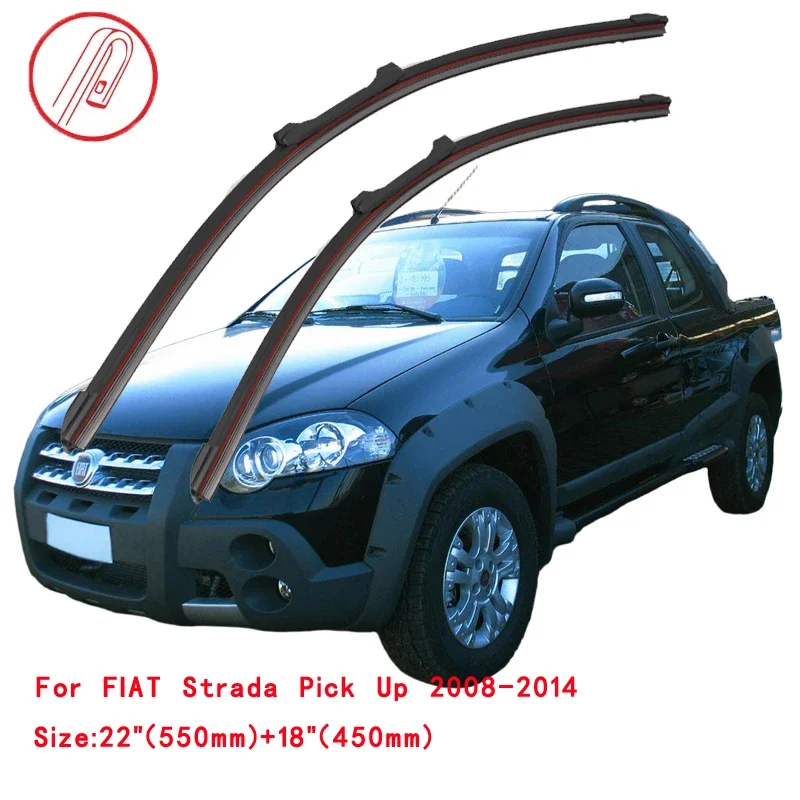 For FIAT Strada Pick Up 1998-2024 Car Windshield Wiper Blade Front Windscreen Brushes Washer Window Cleaning Replacement Parts