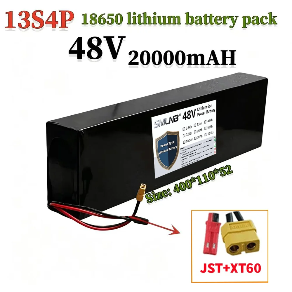 13S4P 48V 20000mAh 20Ah 18650 Lithium Battery Pack with BMS Suitable for Kugoo M4/M4 Pro/Max Speed To Replace Built-in Batteries image 3