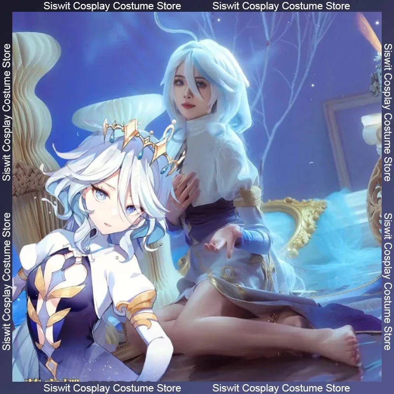 

Игра Genshin Impact Focalors Furina Косплей Костюм God of Fontaine Парик Женский Персонаж Аниме Хэллоуин Карнавал Вечеринка Ролевая Игра