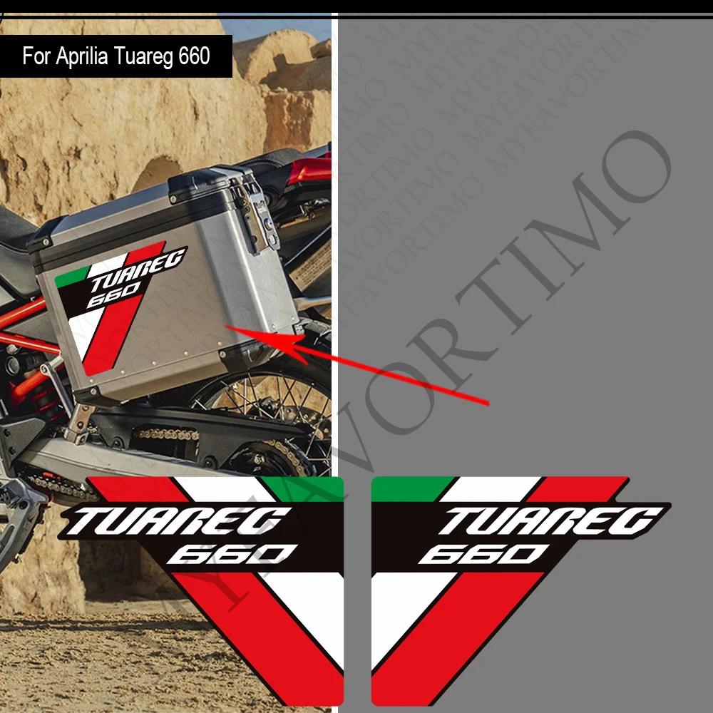 For Aprilia Tuareg 660 RALLY Adventure Motorcycle Trunk Luggage Cases Panniers Aluminium Top Box Stickers Decals 2022 - 2026