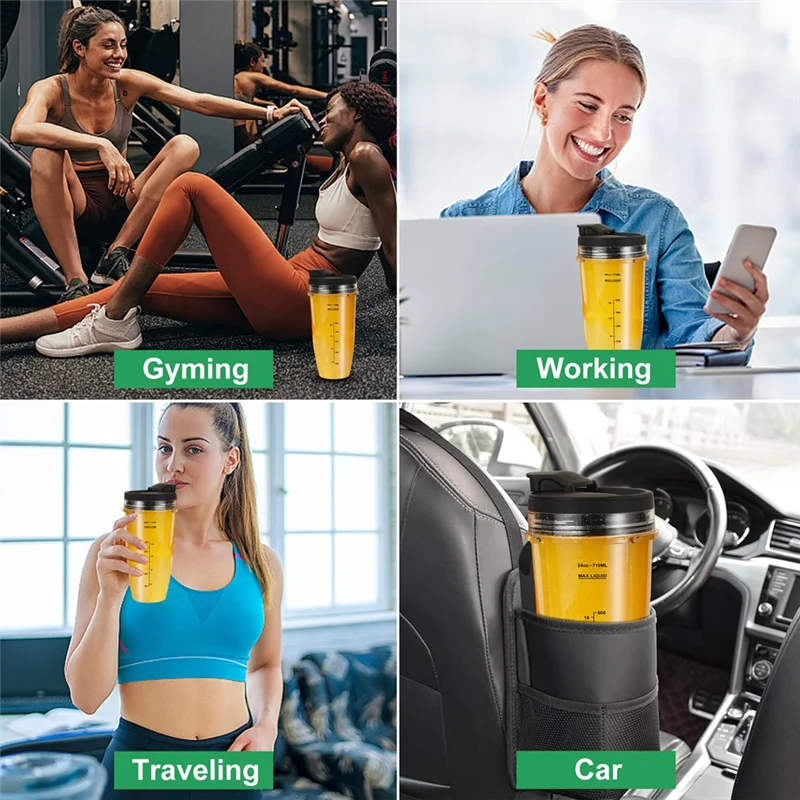 قطع غيار خلاط لـ Ninja Auto IQ، أكواب خلاط Ninja 24Oz + 32Oz مع مجموعة أغطية To-Go، شفرة مستخرج الزعانف-جديدة #3