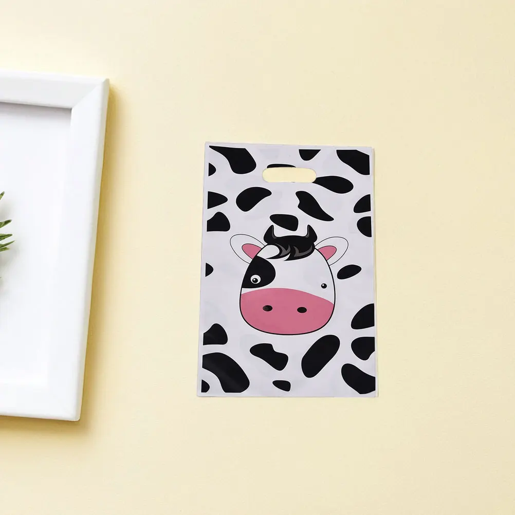 

50 Pcs Cow Party Bags Pattern Pouch Biscuit Printed Opp Cute Cartoon Handbag for Small Business