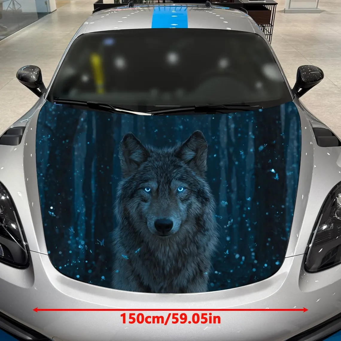 Shadow Wolf Car Hood Decal Sticker - Durable Vinyl Protective Film For Most Vehicles, Scratch-Resistant Automotive Exterior Acce