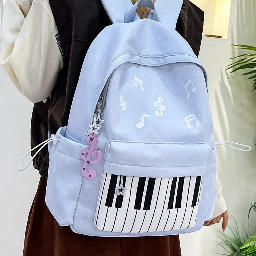 School Bag Female Junior High Students Simple High School Girls Personalized Piano Backpack Trendy High-value College Student