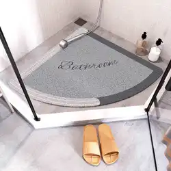 Cartoon fan-shaped shower room anti-slip mat bathroom floor mat bathroom bath anti-slip mat curved wire ring foot mat