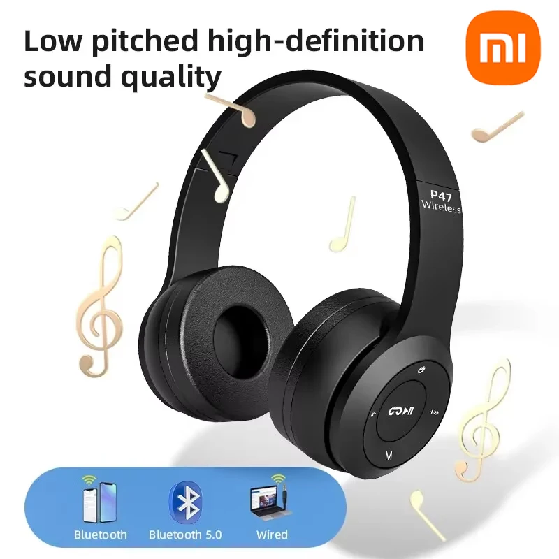 Xiaomi Stereo P47 Headset 5.0 Bluetooth Headset Folding Series Wireless Sports Game Earphones Upgrade for iPhone XiaoMi New