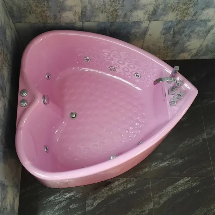 

Темная ванна в форме сердца 1,5 м, отдельно стоящая акриловая двойная пара, встроенный массаж серфинга в форме сердца