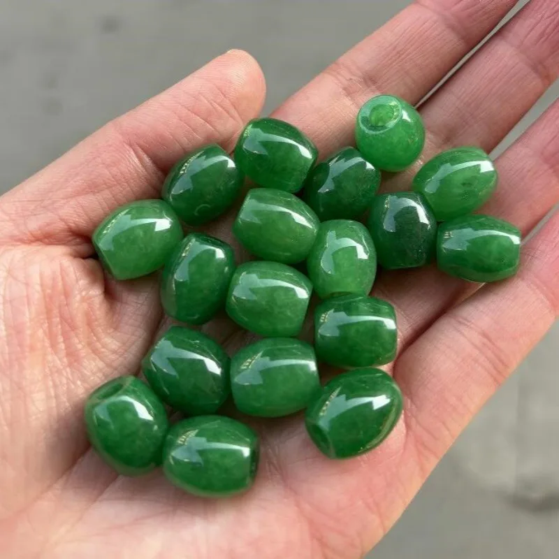 10PC zielonego jadeitu 20mm okrągłe akcesoria do koralików DIY bransoletka urok biżuteria moda ręcznie rzeźbione szczęście Amulet prezenty nowy — zdjęcie 7