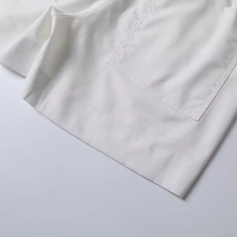 Jenny&Dave Bermuda francese retrò verde oliva in misto cotone e lino Pantaloncini estivi casual larghi minimalisti da donna