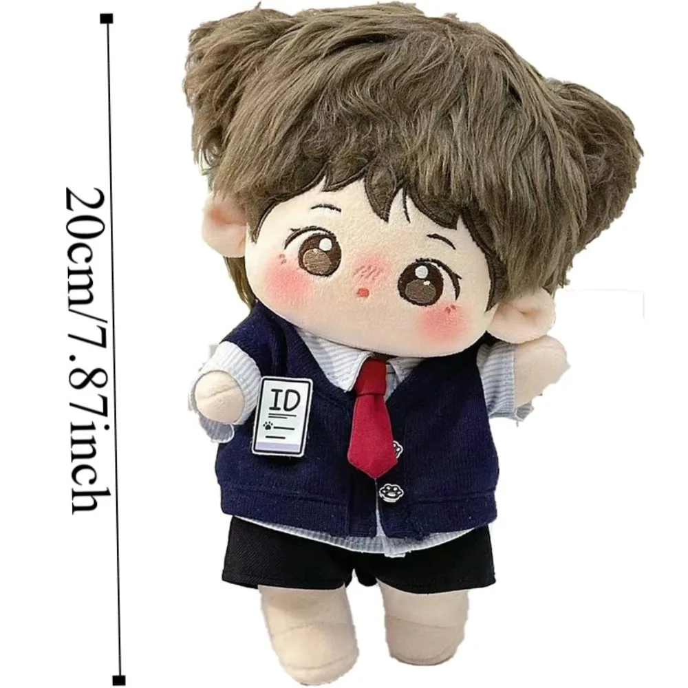 Rok boneka katun Preppy kamisol pakaian boneka katun Tulip kotak-kotak pakaian boneka mewah pita kupu-kupu pakaian boneka katun 20cm