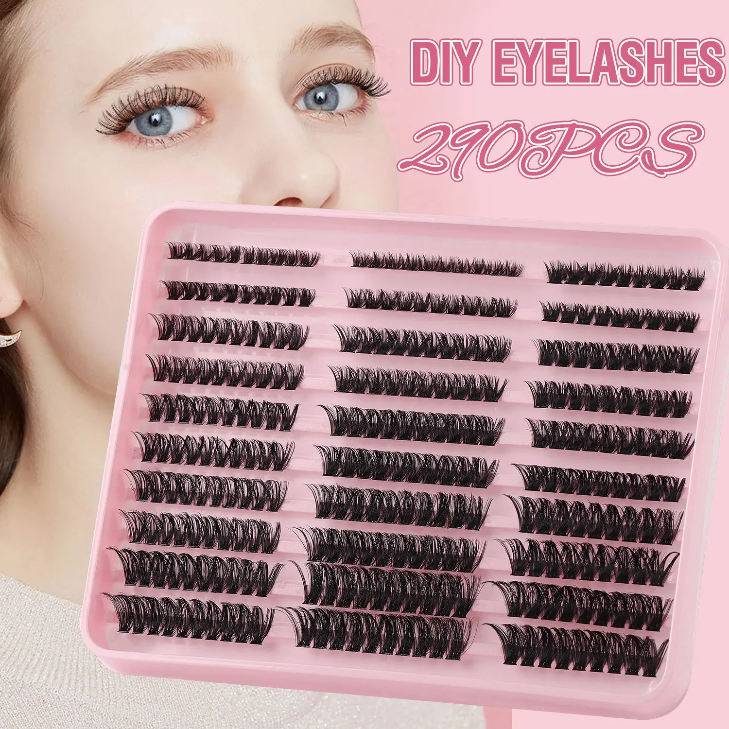 Hot-selling False Eyelash Extension Set 60D80D100D Flower Hair 300 Clusters Single Cluster 8-16mm Eyelash Wholesale