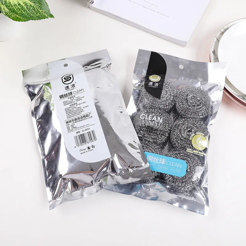 6 stainless steel dishwashing brushes with rust resistant cleaning balls, specifically designed for kitchen cleaning