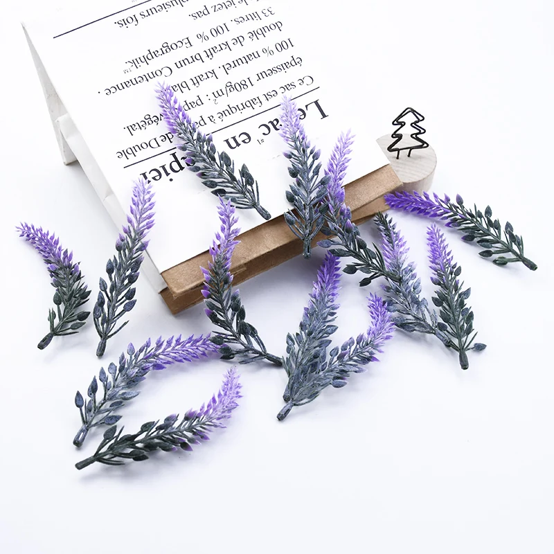 50 Stücke/80 Stücke Lavendel Kunststoff Blume DIY Hochzeit Geschenkbox Festival Dekoration Hause Vase Tisch Weihnachten Girlande Künstliche Pflanzen – Detail 2