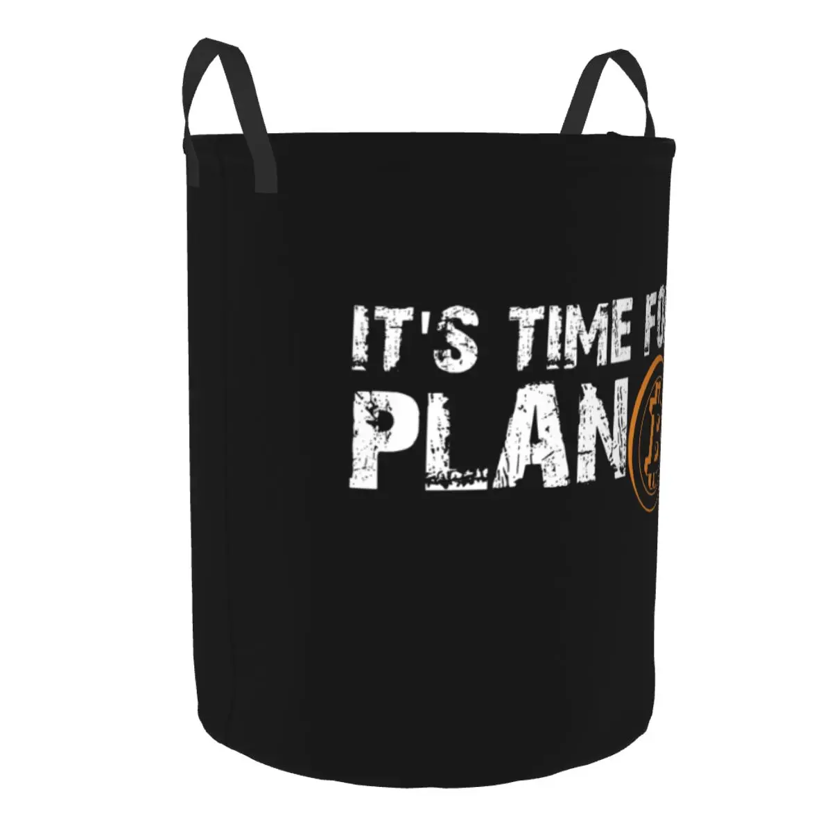 Custom It's Time For Plan B Bitcoin BTC Crypto Currency Laundry Basket Collapsible Large Capacity Clothes Storage  Baby Hamper