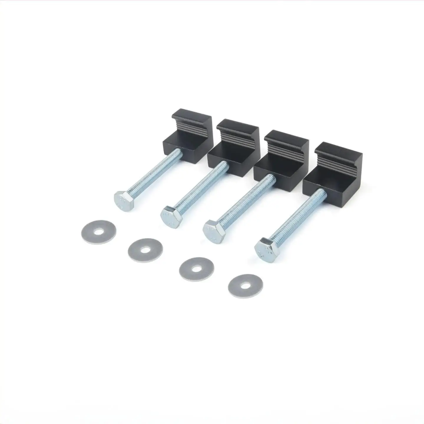 4PCS Aluminum J Hook Crossover Tool Box Mounting Clamps for Pickup Truck Tie Downs No Drilling Universal Fit