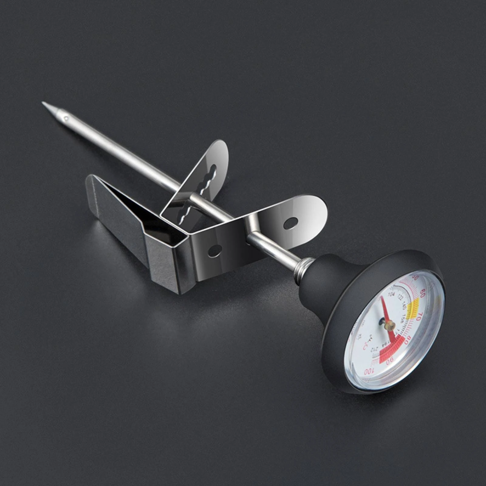 Coffee Thermometer Stainless Steel Attach-on Thermometer Temperature Gauge Round Gauge Face Cooking Tool Easy to Read