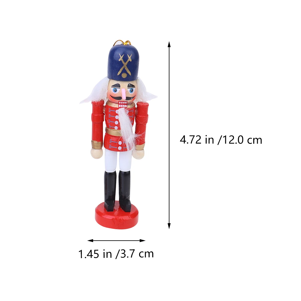 

6pcs 12Cm Classic Wooden Hanging Soldier Ornament Walnut Crafts Nutcracker Pendant Decor For Christmas Xmas Tree Party